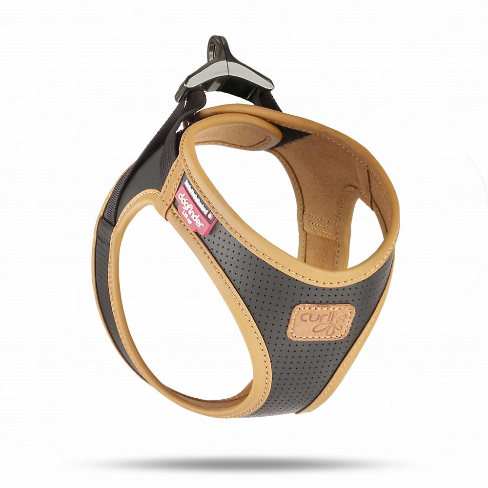 NEW! Curli Vegan Apple Leather Clasp Dog‎ Harness BLACK SMALL